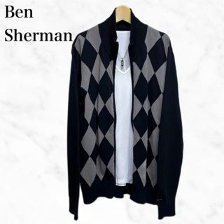 ベンシャーマン(Ben Sherman)のBen Sherman アーガイル柄ニット　ジップニット　トップス　カーディガン(カーディガン)