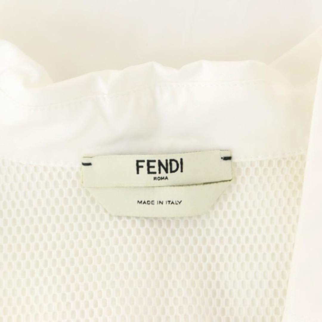 FENDI(フェンディ)のフェンディ ロゴ メッシュ切替え シャツワンピース 42 白 FDB654 レディースのワンピース(ひざ丈ワンピース)の商品写真