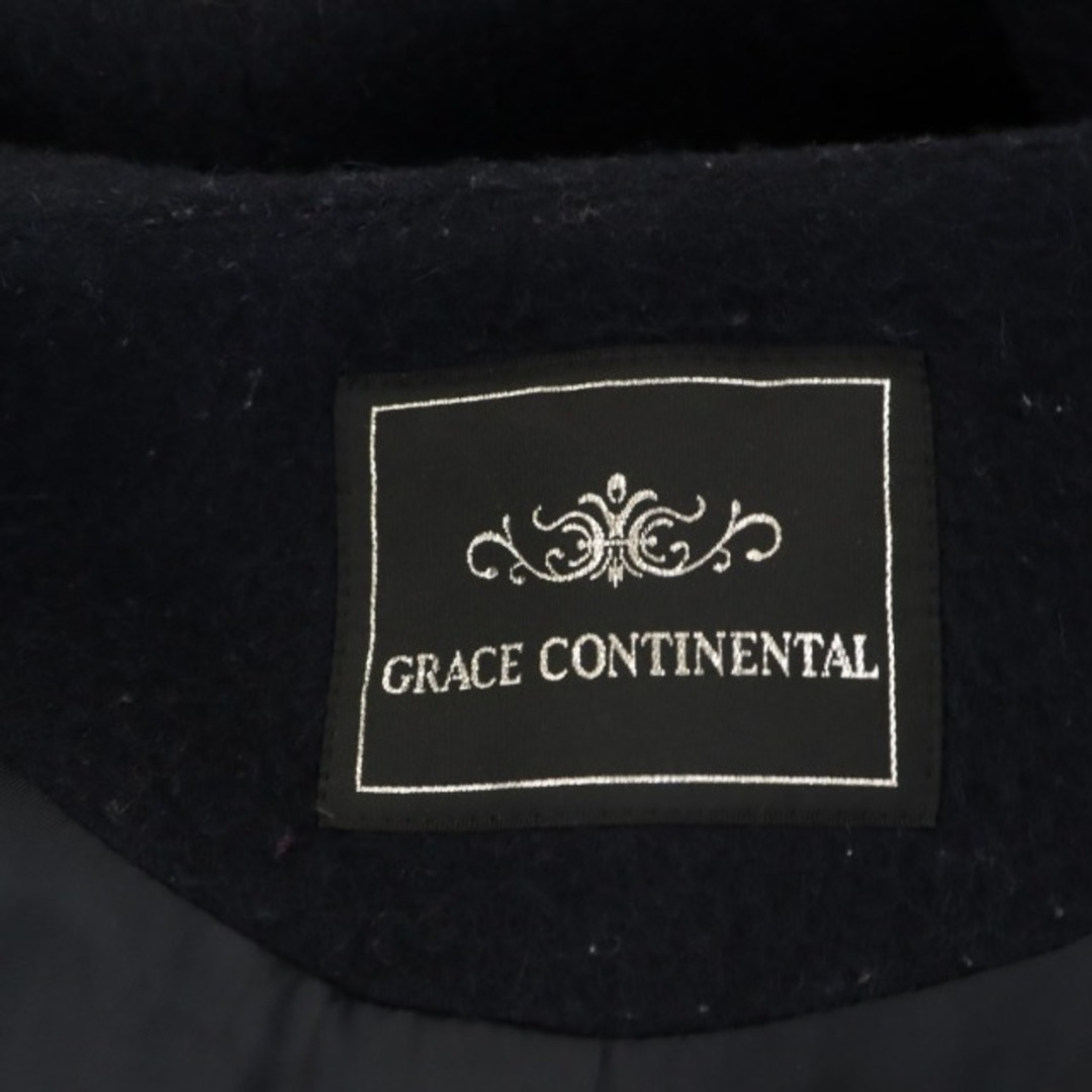 GRACE CONTINENTAL(グレースコンチネンタル)のグレースコンチネンタル フォックスファーカフスコート アウター ロング 34 紺 レディースのジャケット/アウター(その他)の商品写真