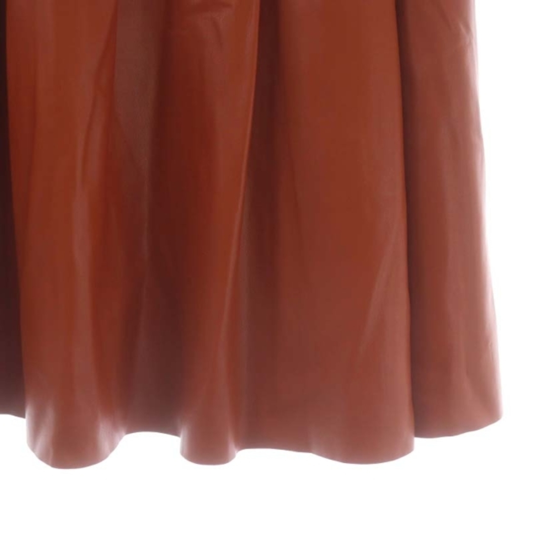 エムプルミエ ブラック フェイクレザー フレアスカート ロング ミモレ丈 36 レディースのスカート(ロングスカート)の商品写真
