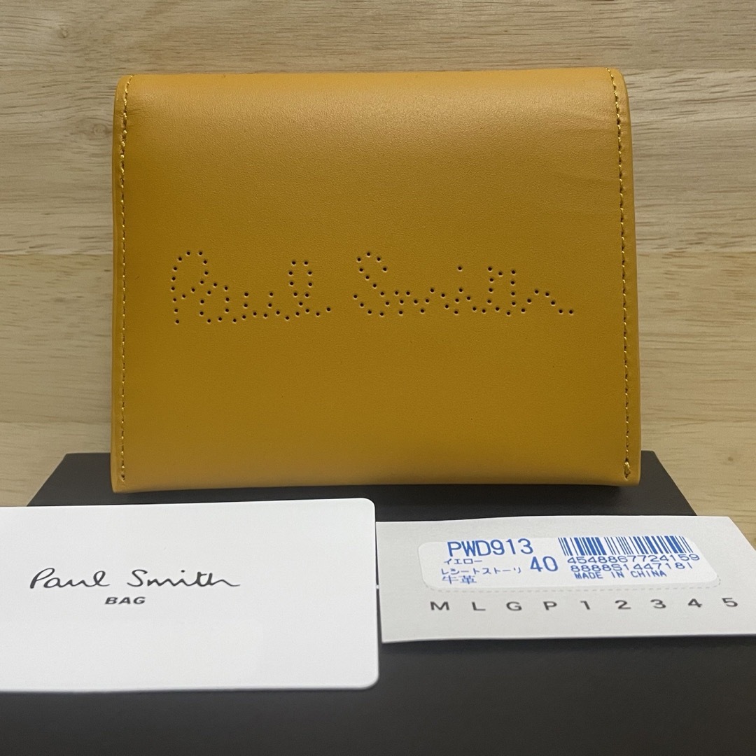 注文送料無料 新品 ポールスミス PAULSMITH 折り財布 牛革 レシート