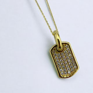 k18 ミニ　ドックタグ　トップ　ネックレス　dogtag necklace(ネックレス)