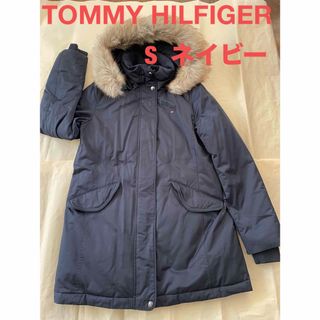 トミーヒルフィガー(TOMMY HILFIGER)のTOMMY HILFIGER ダウンコート　ネイビー　フード　ファー　S トミー(ダウンコート)