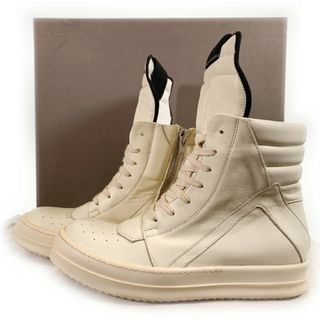 リックオウエンス(Rick Owens)のRick Owens リックオウエンス GEOBASKET ジオバスケット レザーハイカットスニーカー ホワイト RP16S9894LPO Size 40(スニーカー)