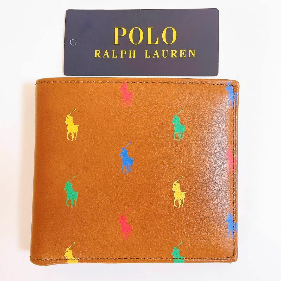 POLO RALPH LAUREN(ポロラルフローレン)の【海外限定】ラルフローレン Ralph Lauren ポニー柄 二つ折り財布 茶 メンズのファッション小物(折り財布)の商品写真