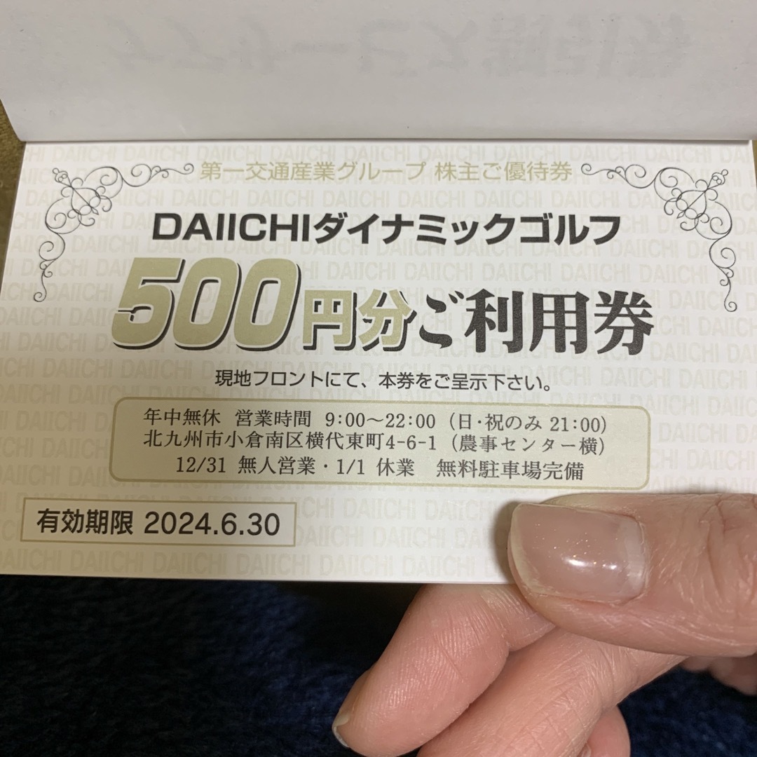 DAIICHIダイナミックゴルフ500円利用券 チケットの施設利用券(ゴルフ場)の商品写真