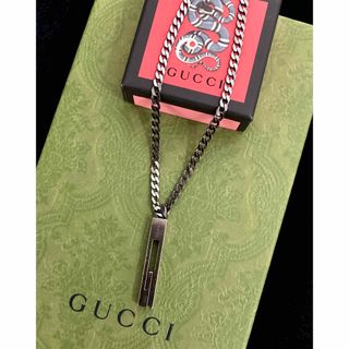 グッチ(Gucci)のグッチ ラージ ブラックコーティング カットアウト/Gカット/Gロゴ ネックレス(ネックレス)