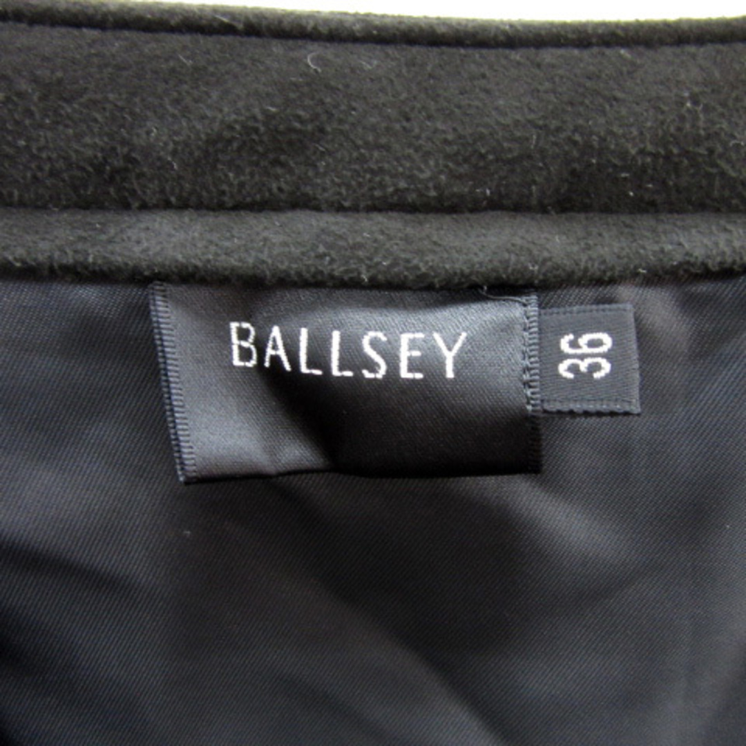 Ballsey(ボールジィ)のボールジー トゥモローランド フレアスカート ミモレ丈 スエード調 36 黒 レディースのスカート(ひざ丈スカート)の商品写真