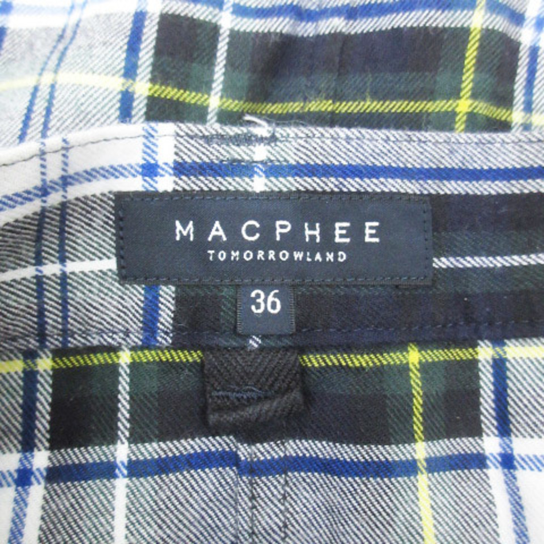 MACPHEE(マカフィー)のマカフィー トゥモローランド フレアスカート ミモレ丈 チェック柄 36 白 黒 レディースのスカート(ひざ丈スカート)の商品写真
