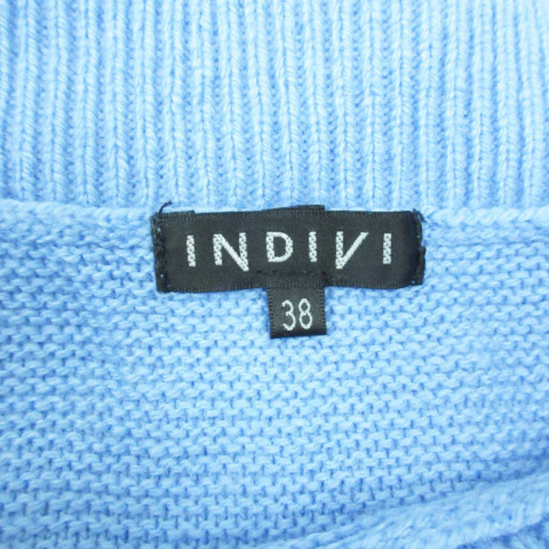 INDIVI(インディヴィ)のインディヴィ ニット セーター 長袖 ボートネック 無地 ウール混 38 水色 レディースのトップス(ニット/セーター)の商品写真