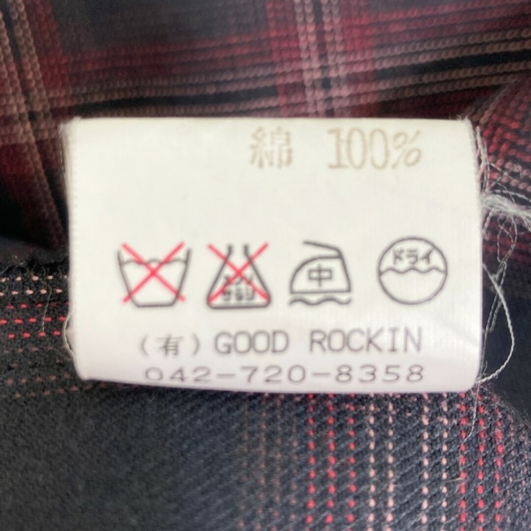 ★GOOD ROCKIN グッドロッキン チェック ショールカラー ジャケット ブラック×レッド sizeSS メンズのジャケット/アウター(その他)の商品写真