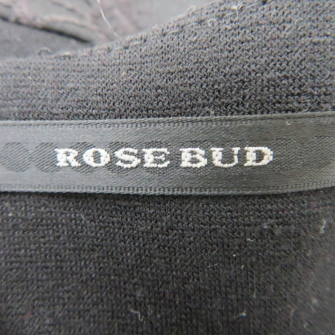 ROSE BUD(ローズバッド)のローズバッド ノースリーブワンピース ひざ丈 Uネック 切替 花柄刺繡 無地 レディースのワンピース(ひざ丈ワンピース)の商品写真