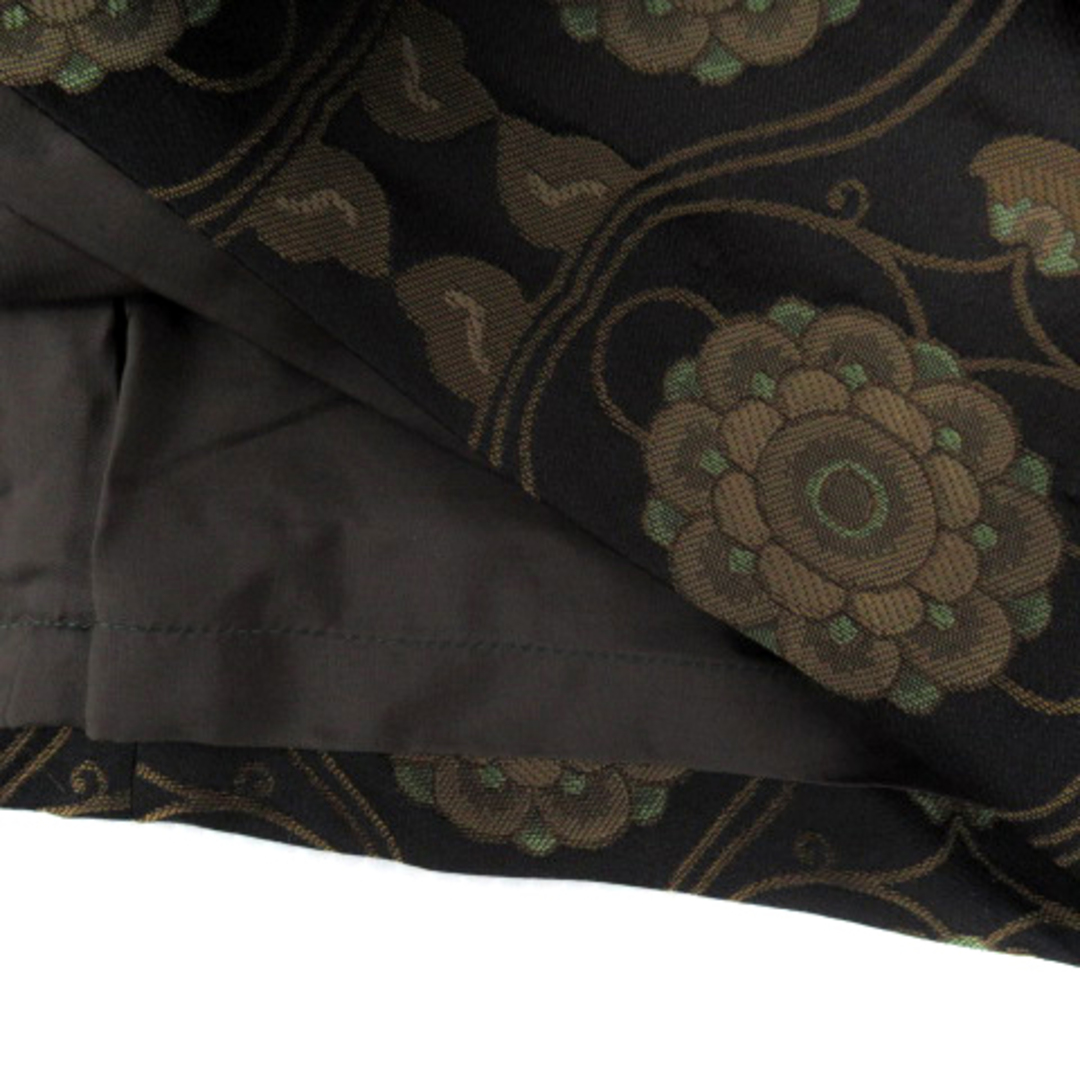 ARTISAN(アルティザン)のアルチザン タイトスカート ひざ丈 総柄 花柄 スリット 9 黒 ブラック 茶 レディースのスカート(ひざ丈スカート)の商品写真