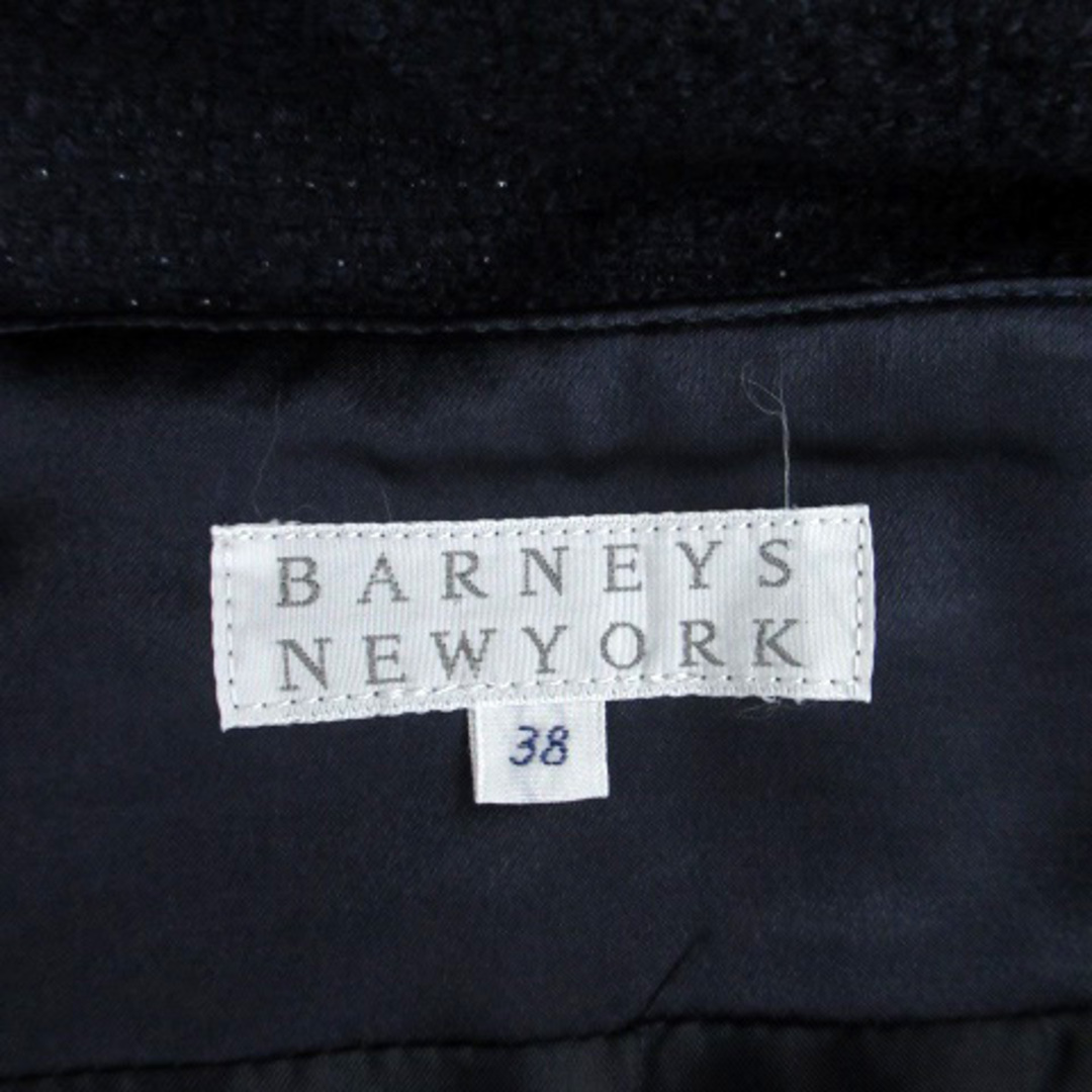 BARNEYS NEW YORK(バーニーズニューヨーク)のバーニーズニューヨーク ボックスプリーツスカート ラップスカート 38 紺 レディースのスカート(ひざ丈スカート)の商品写真