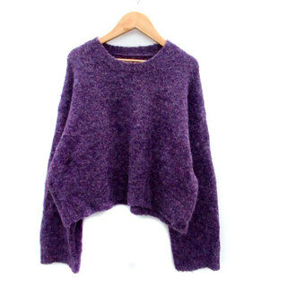グレイル(GRL)のグレイル ニット セーター 長袖 ショート丈 オーバーサイズ F 紫(ニット/セーター)