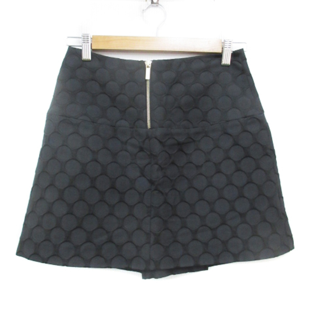 ARMANI EXCHANGE(アルマーニエクスチェンジ)のアルマーニエクスチェンジ 台形スカート ミニ丈 水玉柄 ドット柄 2 黒 レディースのスカート(ミニスカート)の商品写真