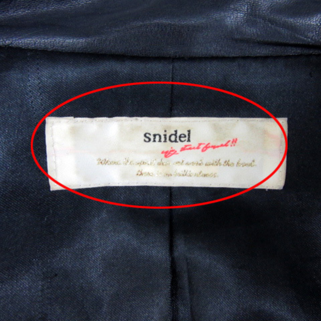 SNIDEL(スナイデル)のスナイデル ライダースジャケット 革ジャン ショート丈 ダブル 0 黒 ブラック レディースのジャケット/アウター(ライダースジャケット)の商品写真