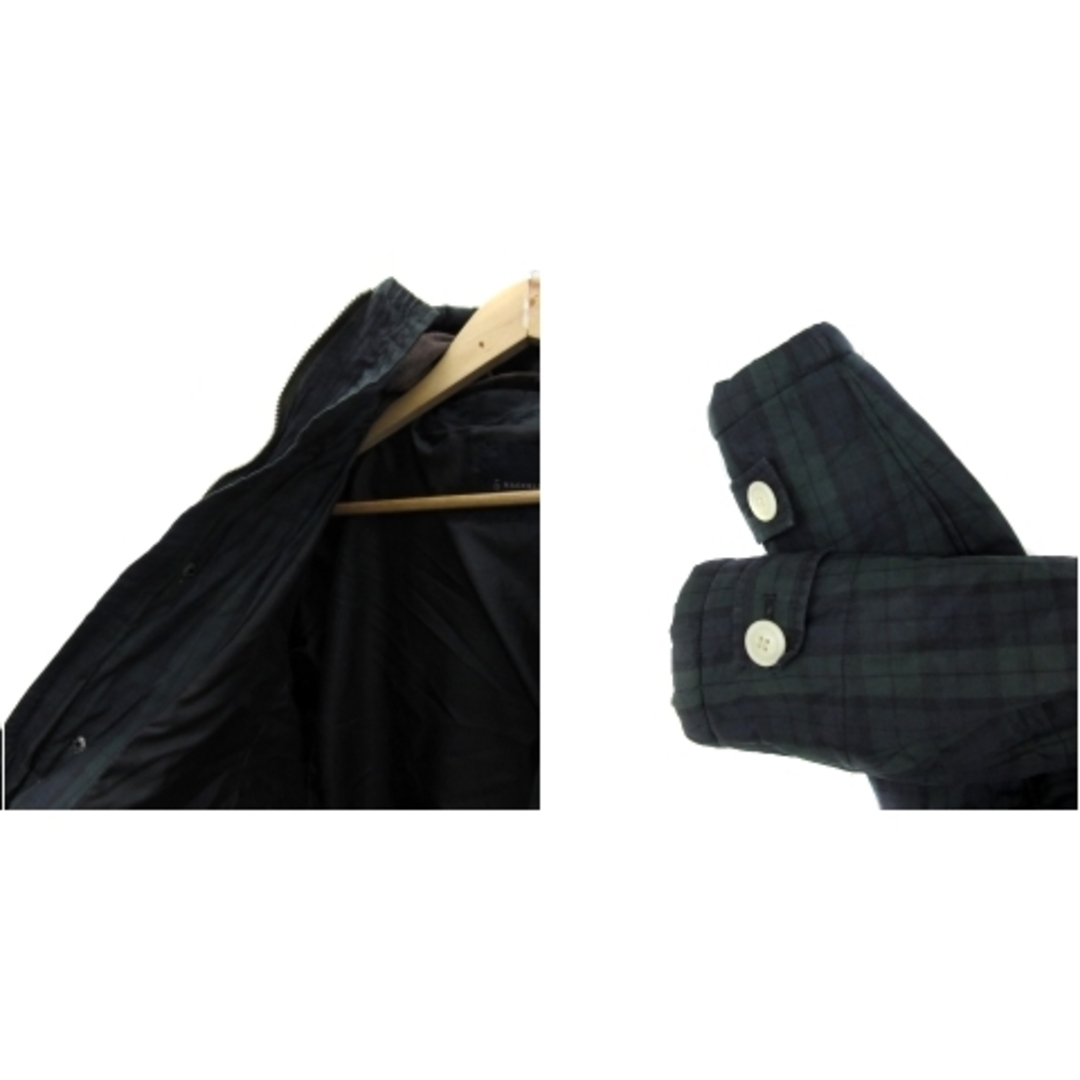 RAGEBLUE(レイジブルー)のレイジブルー ダッフルコート 中綿コート タータンチェック柄 フード付き M 紺 レディースのジャケット/アウター(ダッフルコート)の商品写真