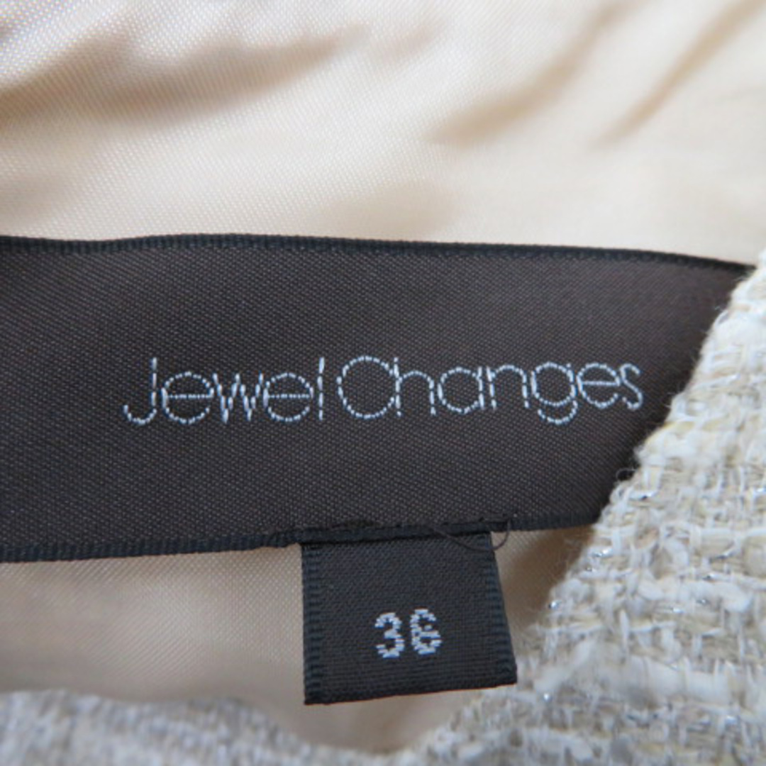 Jewel Changes(ジュエルチェンジズ)のジュエルチェンジズ アローズ ワンピース ミニ丈 半袖 Uネック ツイード レディースのワンピース(ミニワンピース)の商品写真
