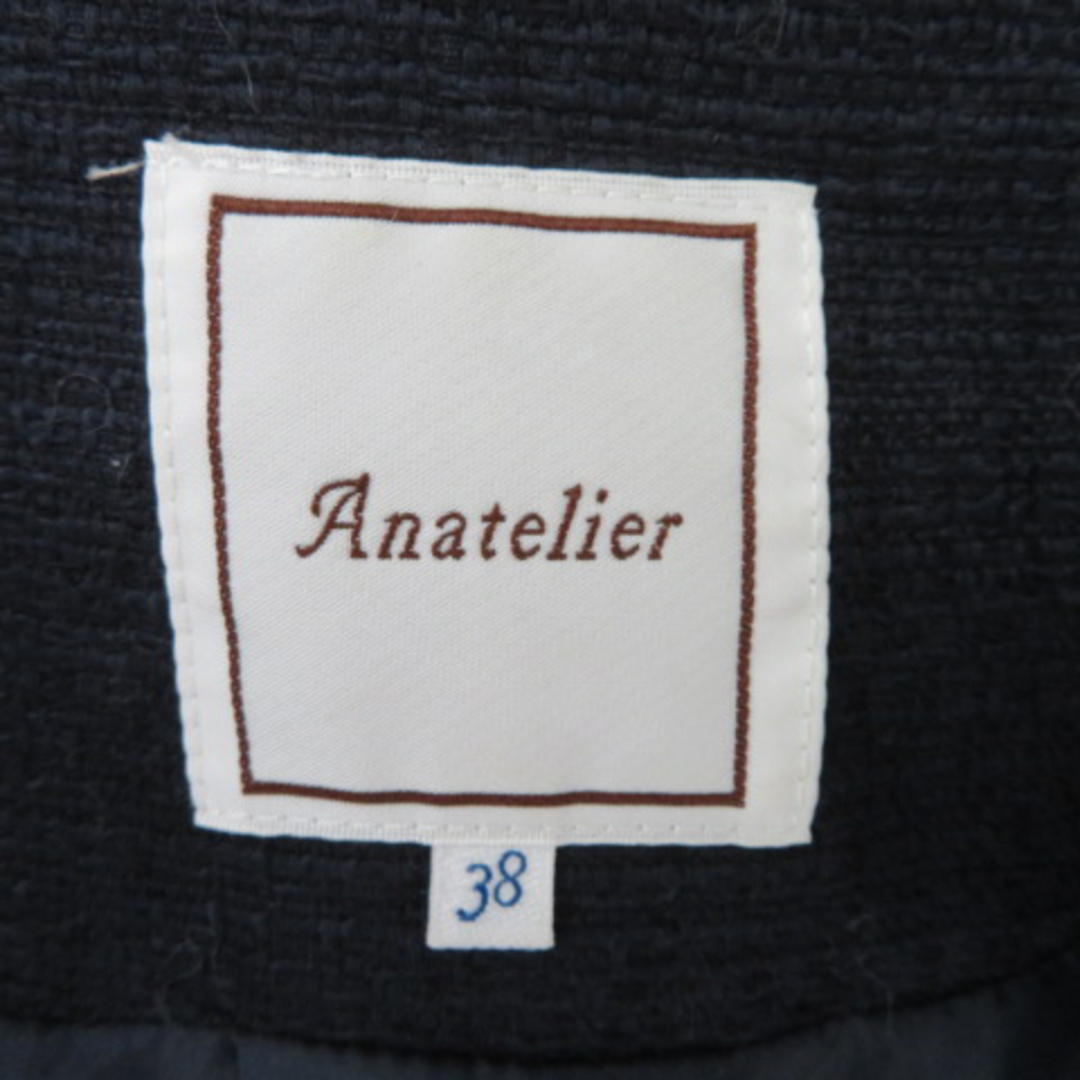 anatelier(アナトリエ)のアナトリエ ANATELIER ステンカラーコート ロング丈 無地 38 紺 レディースのジャケット/アウター(その他)の商品写真