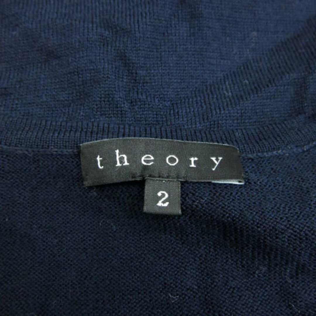 theory(セオリー)のセオリー ニット カットソー 半袖 ラウンドネック ウール 2 ネイビー 紺 レディースのトップス(ニット/セーター)の商品写真