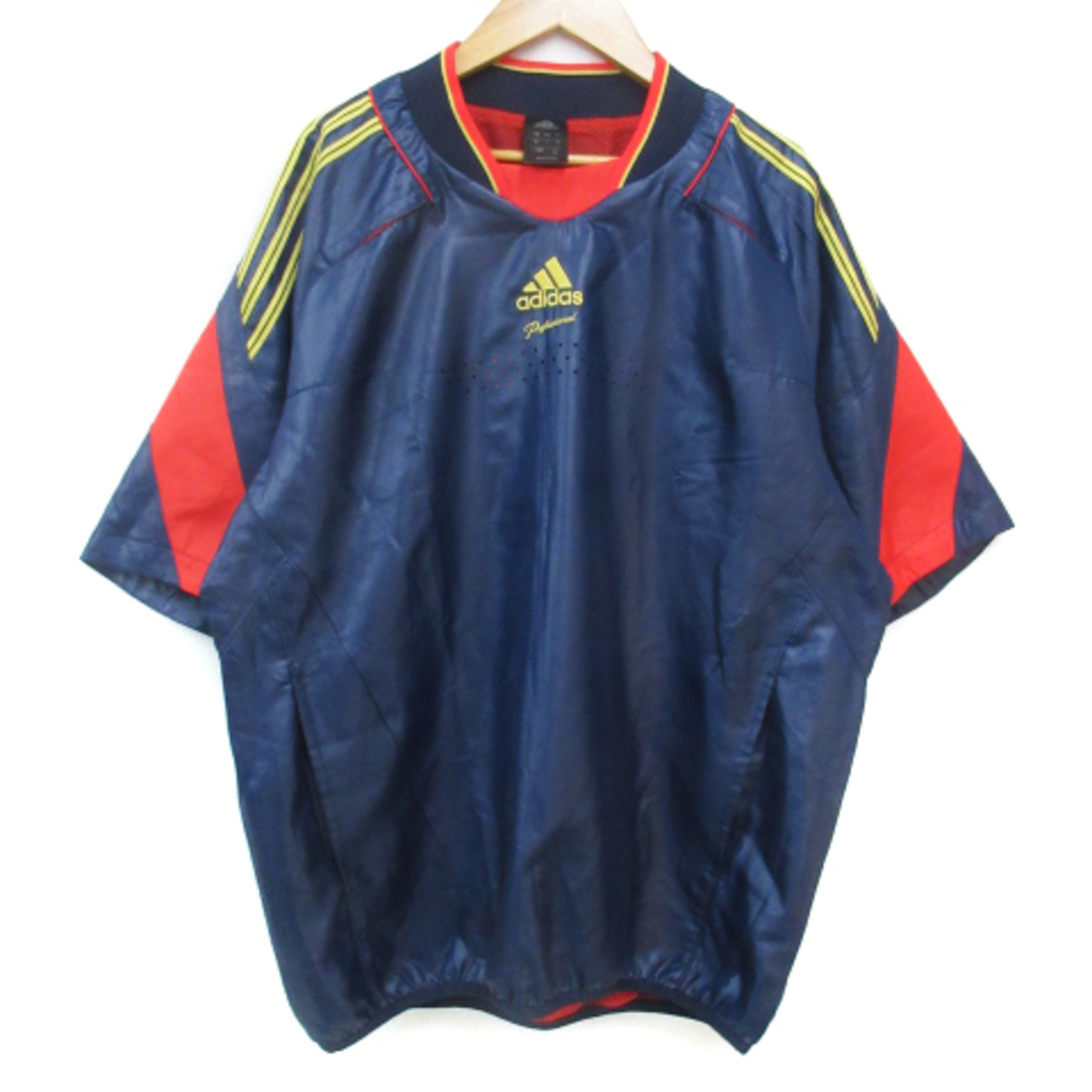 adidas(アディダス)のアディダス カットソー 半袖 ドルマンスリーブ クルーネック ライン O 紺 赤 メンズのトップス(Tシャツ/カットソー(半袖/袖なし))の商品写真