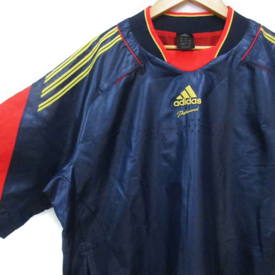 adidas(アディダス)のアディダス カットソー 半袖 ドルマンスリーブ クルーネック ライン O 紺 赤 メンズのトップス(Tシャツ/カットソー(半袖/袖なし))の商品写真