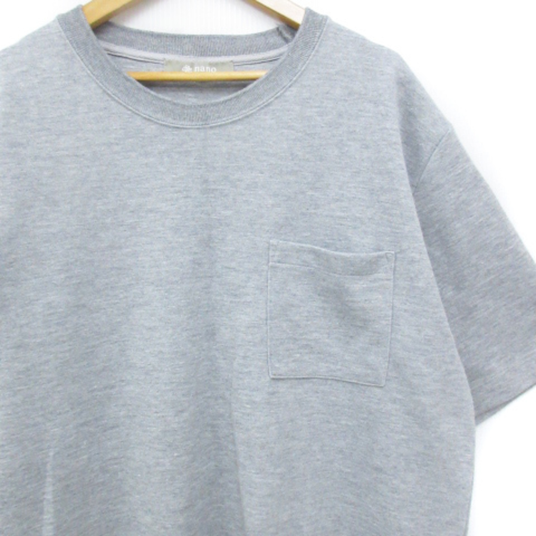 nano・universe(ナノユニバース)のナノユニバース カットソー Tシャツ 半袖 クルーネック XL 杢グレー メンズのトップス(Tシャツ/カットソー(半袖/袖なし))の商品写真