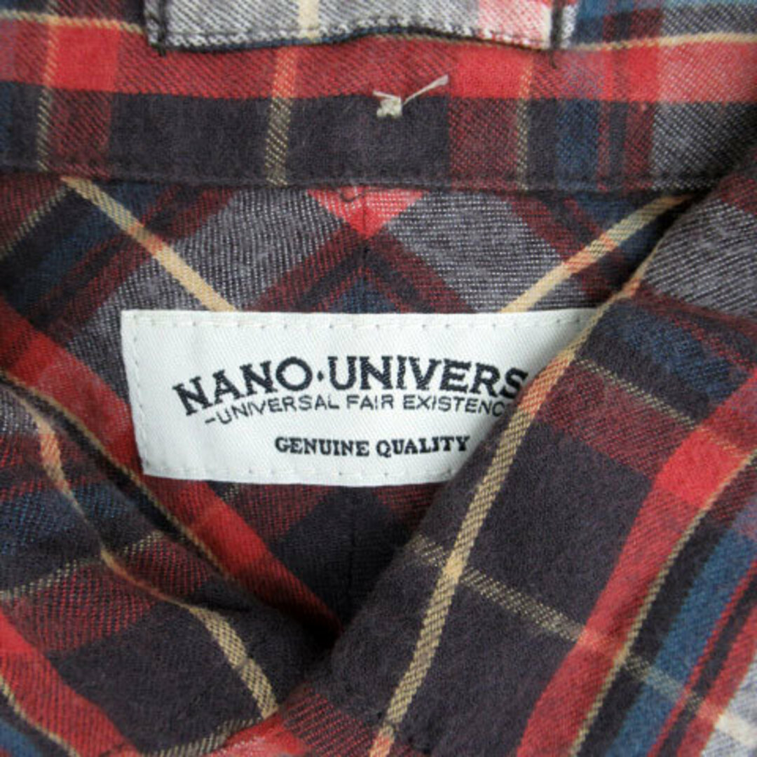 nano・universe(ナノユニバース)のナノユニバース カジュアルシャツ 長袖 チェック柄 M マルチカラー 赤 メンズのトップス(シャツ)の商品写真