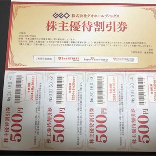 ゲオホールディングス株主優待割引券2,000円分(ショッピング)