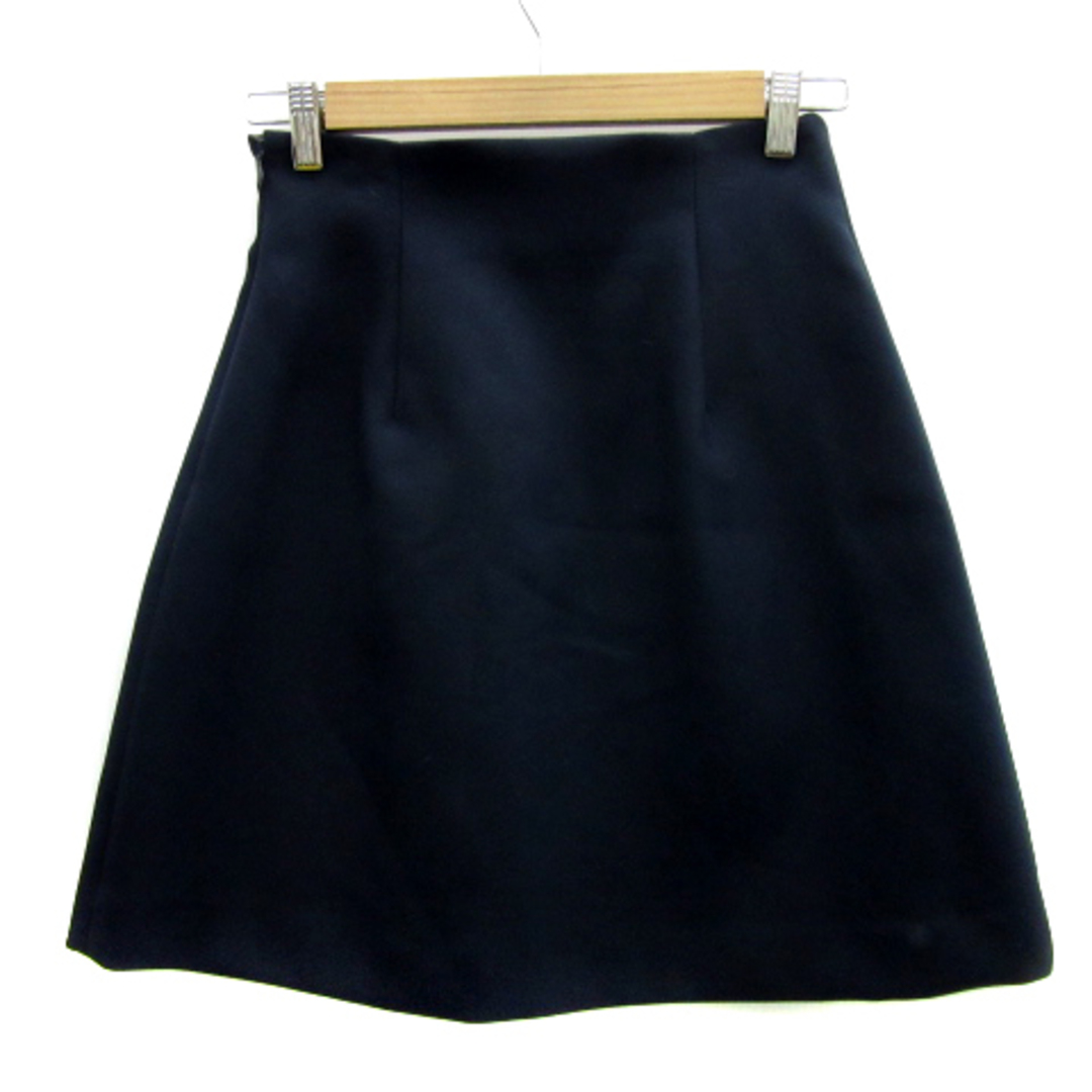 JILLSTUART(ジルスチュアート)のジルスチュアート 台形スカート ギャザースカート ひざ丈 無地 2 紺 ネイビー レディースのスカート(ひざ丈スカート)の商品写真