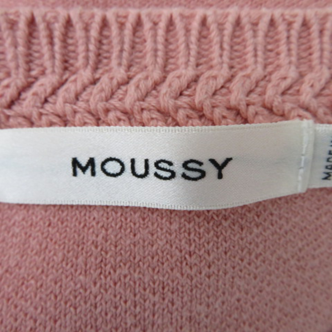 moussy(マウジー)のマウジー ニット セーター 長袖 ラウンドネック 無地 F ピンク /YK34 レディースのトップス(ニット/セーター)の商品写真