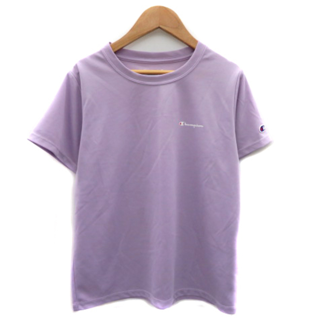 Champion(チャンピオン)のチャンピオン Tシャツ カットソー 半袖 ラウンドネック ロゴ L パープル レディースのトップス(Tシャツ(半袖/袖なし))の商品写真