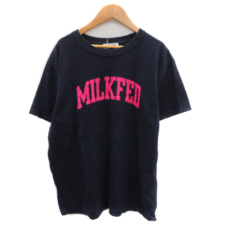 ミルクフェド(MILKFED.)のミルクフェド Tシャツ カットソー 半袖 プリント ONE 紺 ネイビー(Tシャツ(半袖/袖なし))