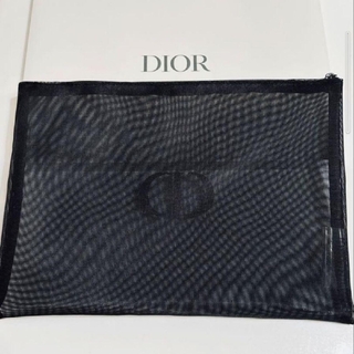 クリスチャンディオール(Christian Dior)の【新品未使用】ディオール　刺繍ロゴ入り　メッシュ　ポーチ(ポーチ)