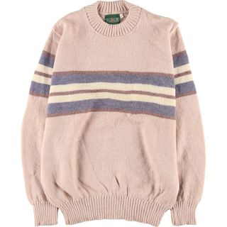 ジェイクルー(J.Crew)の古着 90年代 ジェイクルー J.Crew ボーダー柄 ウールニットセーター メンズL ヴィンテージ /eaa405072(ニット/セーター)