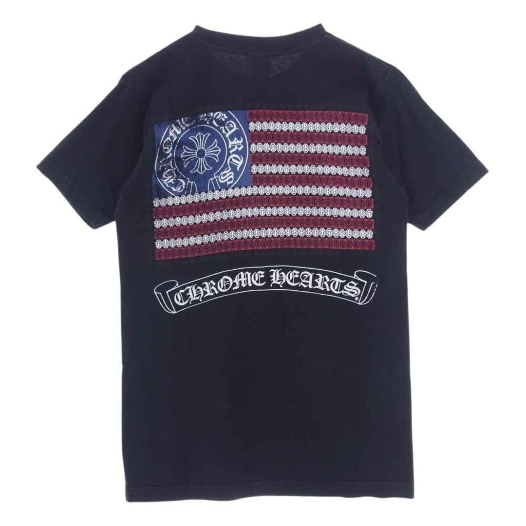 Chrome Hearts(クロムハーツ)のCHROME HEARTS クロムハーツ（原本無） Ｔシャツ 国内正規品 American Flag Tee 星条旗 フラッグ バックプリント ポケット Tシャツ 半袖 ブラック系 S【中古】 メンズのトップス(シャツ)の商品写真