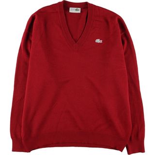 ラコステ(LACOSTE)の古着 70年代 ラコステ LACOSTE CHEMISE フレンチラコステ Vネック ウールニットセーター スペイン製 8 メンズXXL ヴィンテージ /eaa398464(ニット/セーター)