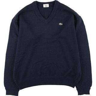 ラコステ(LACOSTE)の古着 ラコステ LACOSTE Vネック ウールニットセーター 5 メンズL /eaa405537(ニット/セーター)