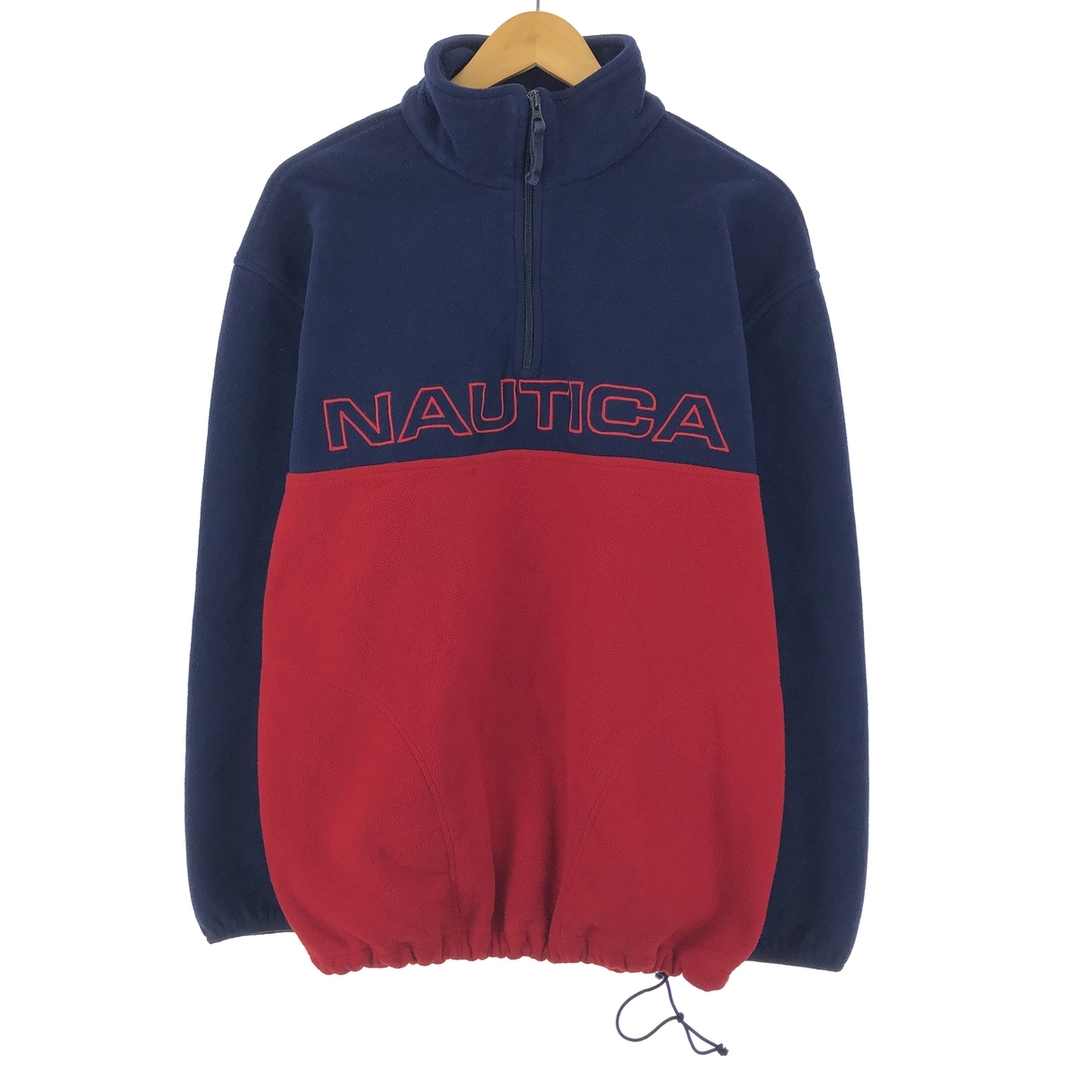 NAUTICA(ノーティカ)の古着 ノーティカ NAUTICA ツートンカラー ハーフジップ フリースプルオーバー USA製 メンズS /eaa389989 メンズのジャケット/アウター(その他)の商品写真