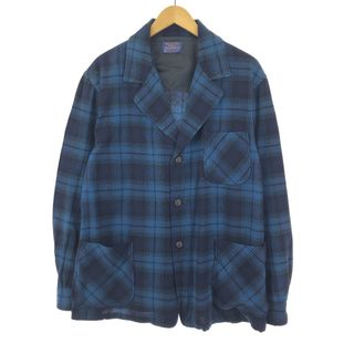 ペンドルトン(PENDLETON)の古着 70年代 ペンドルトン PENDLETON オンブレチェック イージージャケット テーラードジャケット USA製 メンズXL /eaa384749(テーラードジャケット)