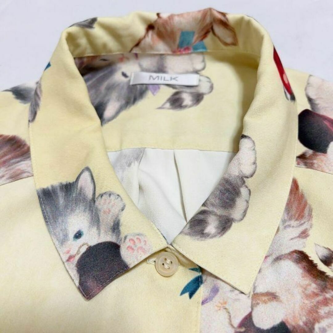 美品 milk ミスチフキャット 半袖シャツ　イエロー レディースのトップス(シャツ/ブラウス(半袖/袖なし))の商品写真