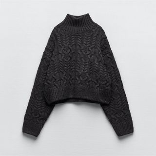 ザラ(ZARA)の★セール★【美品】ザラ　ZARA  ケーブル　ニット　セーター　グレー(ニット/セーター)