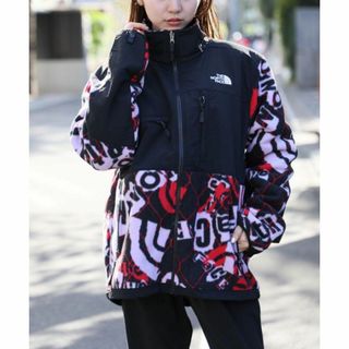 ザノースフェイス(THE NORTH FACE)の希少 ノースフェイス フリース デナリ US限定 紫 黒 総柄 181024 L(ブルゾン)