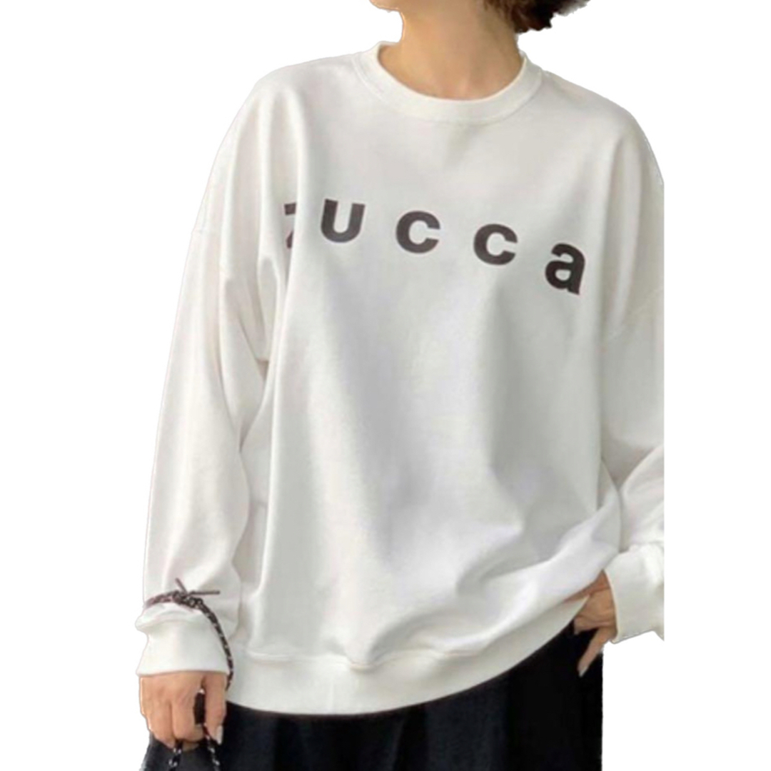 ZUCCa(ズッカ)のzucca ズッカ   ロゴ　スウェット　ホワイト　M レディースのトップス(トレーナー/スウェット)の商品写真