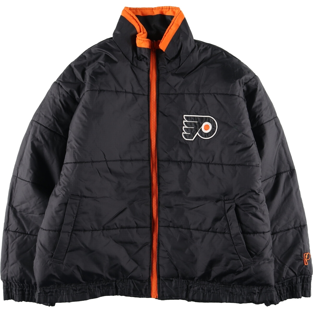 古着 PRO LAYER NHL PHILADELPHIA FLYERS フィラデルフィアフライヤーズ リバーシブル バック刺繍 中綿ジャケット メンズL /eaa393220 メンズのジャケット/アウター(ダウンジャケット)の商品写真