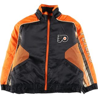 古着 PRO LAYER NHL PHILADELPHIA FLYERS フィラデルフィアフライヤーズ リバーシブル バック刺繍 中綿ジャケット メンズL /eaa393220(ダウンジャケット)