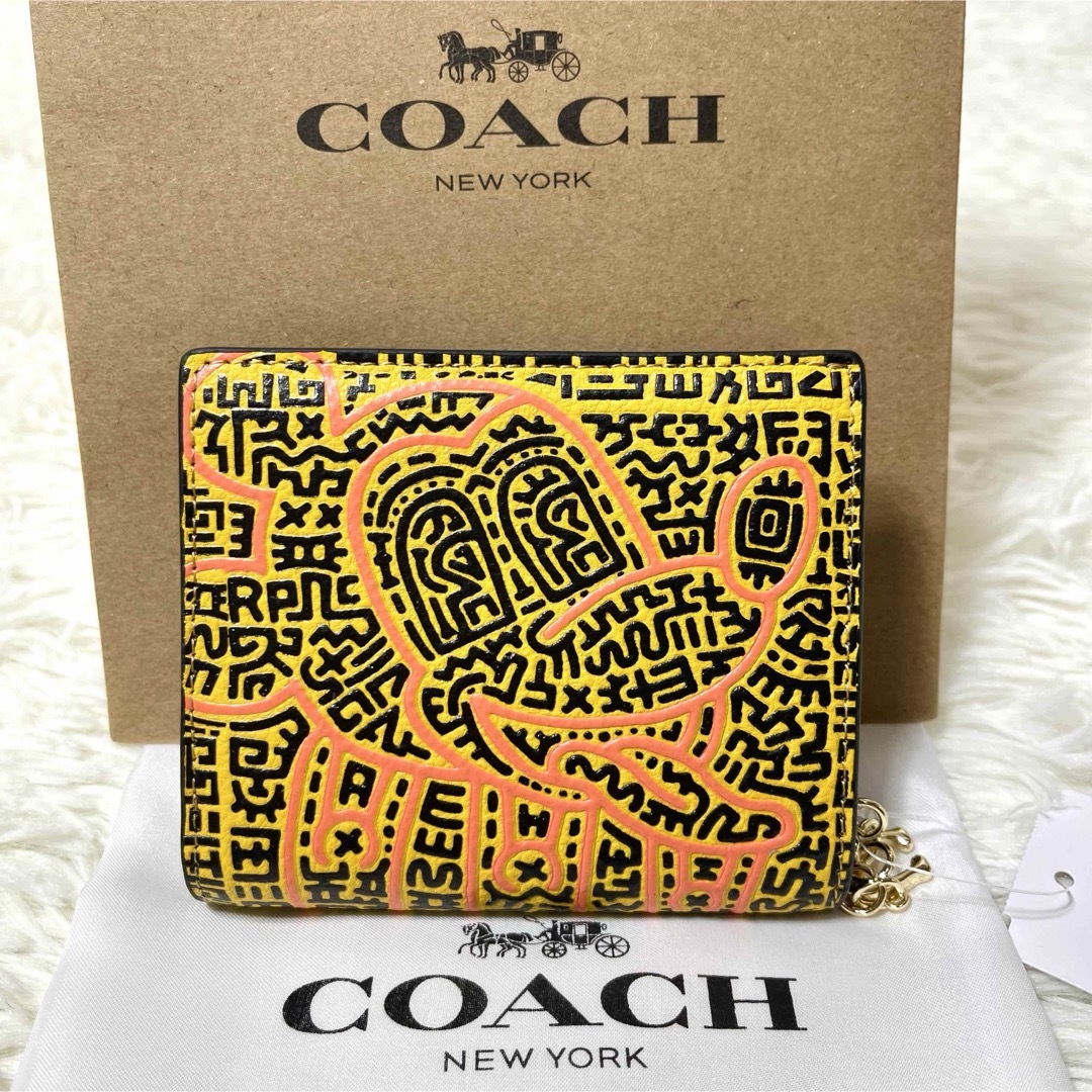 財布✨新品タグ付き✨COACH コーチ　キースヘリング　ディズニーコラボ　折り財布