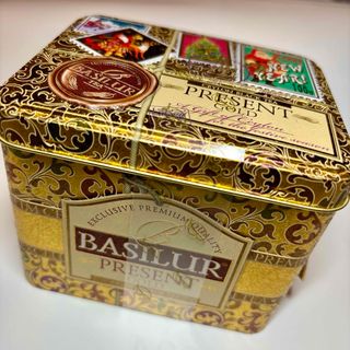 ★匿名配送★BASILUR 英国 バシラー ホリデー 紅茶缶 ゴールド☆送料無料(茶)