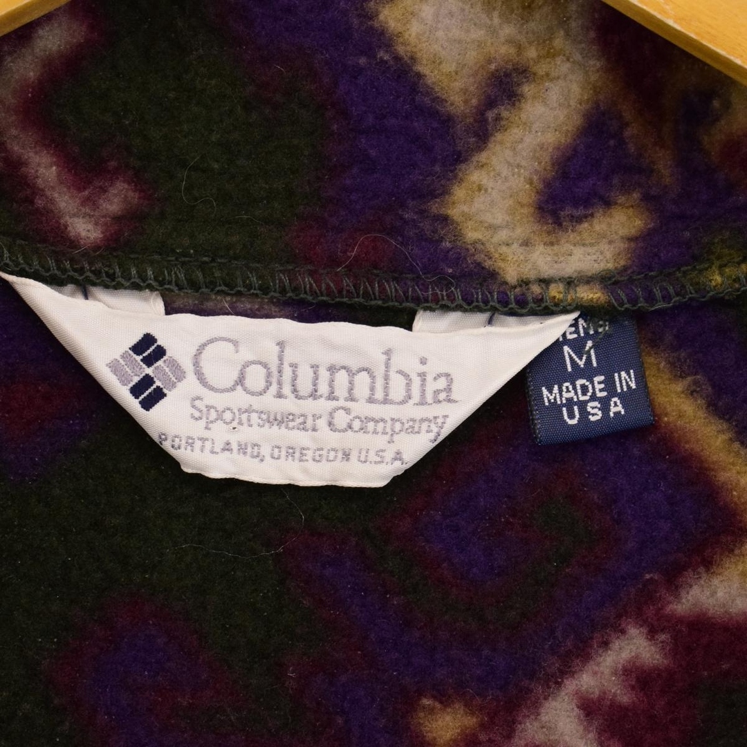 Columbia(コロンビア)の古着 90年代 コロンビア Columbia 総柄 ハーフジップ フリースプルオーバー USA製 メンズM ヴィンテージ /eaa389022 メンズのジャケット/アウター(その他)の商品写真